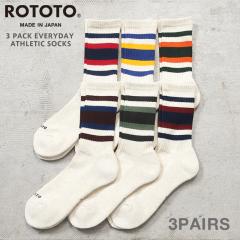 ROTOTO ���g�g R1622 3 PACK EVERYDAY ATHLETIC SOCKS 3�p�b�N �G�u���f�C �A�X���`�b�N �\�b�N�X ���{���yCx�z�yT�z�b�����Y �C�� �A��