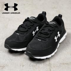 UNDER ARMOUR A_[A[}[ 3024857-001 Charged Assert 9 Wide 4E jOV[Y BLACK~WHITEyCxzyIzbY Xj[J[