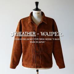 Y�f2 LEATHER ���C�c�[���U�[ WP-01T-SS WAIPER�ʒ� �X�e�A�X�G�[�h ���U�[�W���P�b�g TYPE WWII DENIM �hT-BACK�h CAMEL MADE IN JAPAN