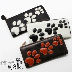 トールペイント薔薇とトイプードル長財布ブルー Walk ドッグ 財布 長財布 犬 犬柄 雑貨 トイプードル プードル