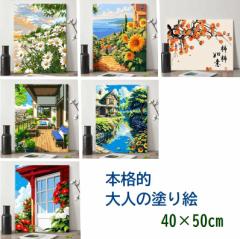大人の塗り絵  ぬりえ 大サイズ アクリル絵の具 カラーリングブック  花 風景 イラスト 大人 趣味 DIY 940702