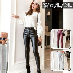 レザーパンツ PU フェイクレザー 合成皮革 合皮 革 シューカット 日本