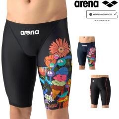 �A���[�i ARENA ���j���� �����Y WA���F���f�� AQUA RACING ECO AQUA STRIPE-D FUN GRAPHICS ���[�V���O�X�p�b�c �n�[�t���b�O 2026�N�t