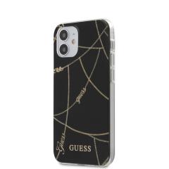 GUESS iphone12mini �P�[�X HC PC/TPU GOLD CHAIN BLACK