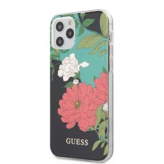GUESS iphone12 mini �P�[�X iphone12 iphone12 pro �P�[�X PC/TPU CASE FLOWER N��1 BLACK