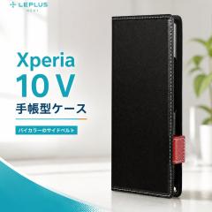 Xperia 10 V �P�[�X �蒠�^ �ϏՌ� �X���� �y��PU���U�[ �G�N�X�y���A �e�� �}�[�N�t�@�C�u �u���b�N Xperia10V �蒠�^�P�[�X ���� �y�� 