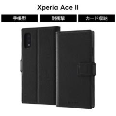 Xperia Ace II �ϏՌ� �蒠�^���U�[�P�[�X TETRA �u���b�N �J�[�h���[
