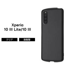 Xperia 10 III �ϏՌ��n�C�u���b�h�P�[�X Puffull �N���A �u���b�N ����