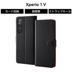 Xperia 1 V �P�[�X �蒠�^ ���U�[ �u���b�N Xperia1V SO 51D SOG10 �G�N�X�y���A ���� �}�[�N�t�@�C�u �\�t�g �n�[�h �X�}�z�P�[�X �J�[