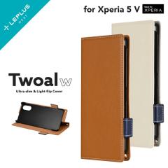 Xperia 5 V �P�[�X �蒠�^ �ϏՌ� �X���� �y��PU���U�[ �G�N�X�y���A �L������ Xperia 5 V SO-53D SOG12 XQ-DE44 �蒠�^�P�[�X �J�o�[ �J