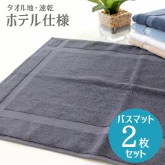 バスマット タオル地 2枚セット 42×65cm 速乾 デイリーバスマット ホテル仕様 650匁 [M便 1/3]