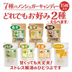 シュガーレス  飴  送料無料 キャンディー 15粒 7種の中から2種選んで下さい。ノンシュガー のど飴 のどあめ 砂糖不使用 