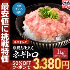 ネギトロ ねぎとろ 天然マグロ使用 大盛1kg/100g×10袋 約10人前 粗挽き仕立て つぶつぶ食感 まぐろ 鮪 ねぎとろ 海鮮丼 送料無料 海鮮