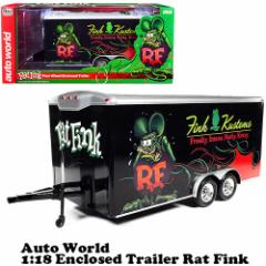 _CLXg^ Auto World 1:18 Rat Fink Four Wheel Enclosed Trailer ybgtBNz~jJ[ g[[ AgC AJ