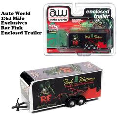 �_�C�L���X�g���^�� Auto World 1:64 Rat Fink Enclosed Trailer FINK KUSTOMAS ���b�g�t�B���N �~�j�J�[ �g���[���[ �A���g�C �A�����J