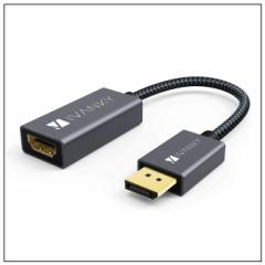 iVANKY VBJ21 20cm Grey & Black DisplayPort Male to HDMI Female Adapter fBXvC|[g IX to HDMI X A_v^[ 4K@60Hz 