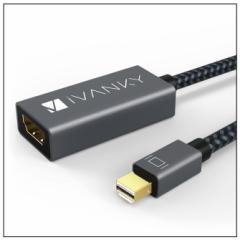 iVanky VBL01 VBL03 0.2m Grey & Black Silver Mini DisplayPort to HDMI ϊA_v^[ Thunderbolt 2 to HDMI ~jfBXvC|[g