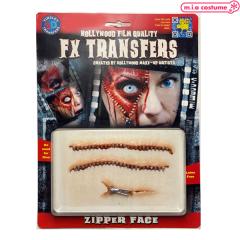 1282A���y���������E���[�zZipper Face �n���E�B�� �t�F�C�X�V�[�� �^�g�D�V�[�� 3D�]�ʃV�[�� �ȒP �W�b�p�[ �z���[ ���C�N �]���r �R�X