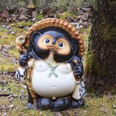 一点物！！！手作り  たぬき  置物  信楽焼 信楽焼 手作り昔狸