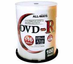 ALL WAYS  I[EFCY 16{DVD-R f[^p 100 XshP[X/v^u ALDR47-16X100PW (2281563)