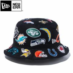 NEW ERA BUCKET01 TEAM LOGO ALL OVER NFL j[G oPbg01 `[S I[I[o[ NFL Y fB[X BLACK ubN 141