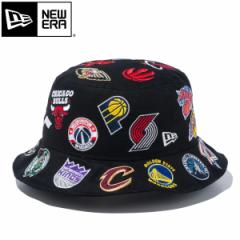 NEW ERA BUCKET01 TEAM LOGO ALL OVER NBA j[G oPbg01 `[S I[I[o[ NBA Y fB[X BLACK ubN 141