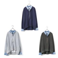 �y10��OFF �������� ���f�B�[�X ��l�zHunch(�n���`) �f�j�� �J���[ �h�b�L���O �t�F�C�N���C���[�h �g�b�v�X