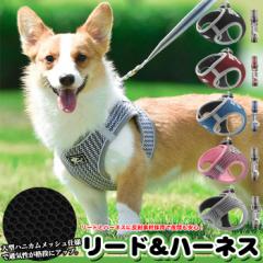 犬 ハーネス リード付 ペット 服 ハニカムメッシュ ウェアハーネス 胴輪 キャット ドッグ メッシュ h0288