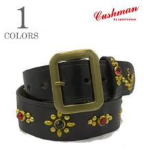 CUSHMAN �N�b�V���}�� �V���O���s��|�J�E�n�C�h|HAP STORE|�X�^�b�Y�x���g|5�z�[���w40mm SINGLE PIN STUDS LEATHER BELT�x�y�A���J�W�E