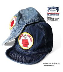 HOUSTON�~PEANUTS �q���[�X�g�� 12oz.�f�j��|�A�[�~�[�L���b�v|���[�N�L���b�v|SNOOPY�wDENIM ARMY CAP FLYING ACE�x�y�A���J�W�E�~���^