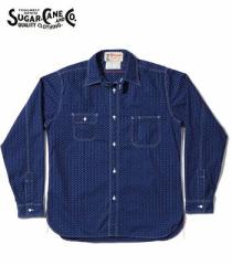 VK[P[  LR EHobVXgCv [NVc SUGAR CANE FICTION ROMANCE 4.5oz. CASINO STRIPE WORK SHIRT SC28