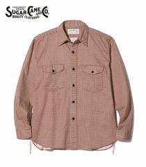 SUGAR CANE FICTION ROMANCE VK[P[ |璹iq|nEhgD[X|[NVcw6oz. HOUND TOOTH PRINT WORK SHIRTxyA