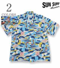 TT[t SHORT SLEEVE COTTON SEERSUCKER ALOHA SHIRT 21MODEL SUN SURF THE BIG WAVE SS38721