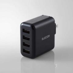 �G���R���@ELECOM�@AC�[�d�� �X�}�z��^�u���b�g�p 4.8A�o�� USB-A���X4�|�[�g ���܂����[�d���� �u���b�N�@MPA-ACU13BK