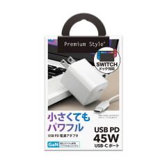 PGA�@USB PD 45W USB-C �d���A�_�v�^�[ Premium Style �mGaN(�����K���E��) �̗p�n �z���C�g�@PG-PD45AD02WH