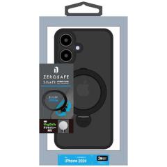 ���X�^�o�i�i�@iPhone 16(6.1�C���`)ZEROSAFE Shaft �J�������͕ی� Magsafe�Ή� 360����]�X�^���h�P�[�X �t���X�g�u���b�N�@8386IP461Z