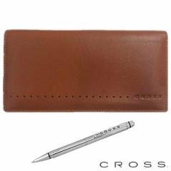 クロス CROSS ウォレット 財布 メンズ CROSS クロスボールペン&長財布セット ロング NUEVA 束入れ ブラウン AC-188404-25 即納 