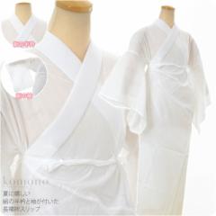 長襦袢 うそつき 襦袢 夏用 日本製 高島ちぢみ 長襦袢 スリップ S-L 白 夏絽 半衿付き 肌襦袢 襦袢袖 衣紋抜き付 礼装