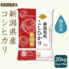 新潟県産 コシヒカリ 無洗米 20kg (5kg×4袋) お米 白米 米 令和6年産 北海道・沖縄は送料900円
