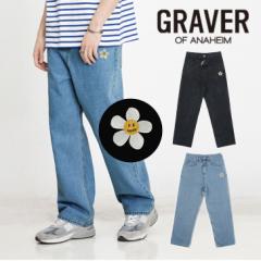 O[o[ pc GRAVER K̔X FLOWER SMILE EMBROIDERY WIDE DENIM PANTS S3F G(W)-DP-05-WB/SB EFA