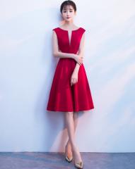 お得 ノースリーブ ワインレッド ひざ丈ワンピース ドレス 膝丈 ドレス フレアースカート 結婚式