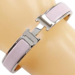 HERMES エルメス クリックH PM Hブレス 金属製 シルバー/ピンク