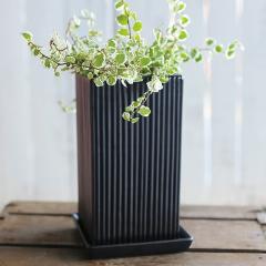 植木鉢 おしゃれ 陶器鉢 プリズムポット 黒 受け皿付き F2846sの通販はau Pay マーケット 陶器舎