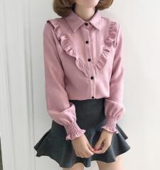 45Rピンク フリル付き長袖トップス LIZLISA ピンク フリル付き長袖トップス
