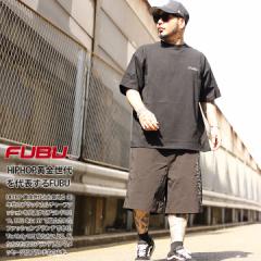FUBU 上下セット 半袖 ブランド Tシャツ ハーフパンツ 上下 メンズ 春夏用 黒 大きいサイズ フブ セットアップ ナイロン ショートパンツ 