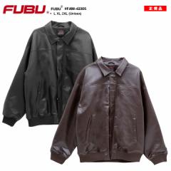 残り僅か【30%OFF】FUBU アウター 長袖 レザージャケット ブルゾン 人気 暖かい メンズ 黒 茶色 大きいサイズ フブ 革ジャン シンプル 刺