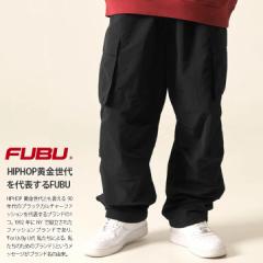 FUBU ナイロンパンツ シャカパン ワイドパンツ メンズ 春夏秋冬用 黒 オリーブ 大きいサイズ フブ ロングパンツ バギーパンツ ゆったり 