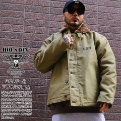 HOUSTON �A�E�^�[ ���{�� U.S. NAVY N-1 DECK JACKET N1 �f�b�L�W���P�b�g �b��ƈ��p ���� �t�F�C�N�t�@�[�W���P�b�g �A�����J�C�R �u