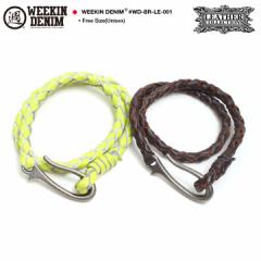 WEEKIN DENIM �{�v ���U�[ 2�A�u���X���b�g �҂ݍ��� �`���[�J�[ �l�b�N���X�ɂ��Ȃ� �u���X �� ���F �� ���U�[�A�N�Z�T���[ �E�B�[�L��