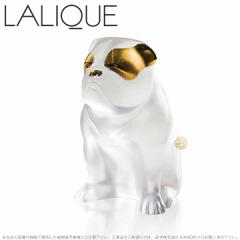 bN  uhbO NAS[hX^[ 10601200 Lalique Bulldog Sculpture Clear and Gold Luster 